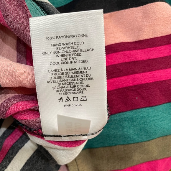 Express Romper Multicolored Stripe Off the Shoulder, Size Medium - Picture 8 of 8